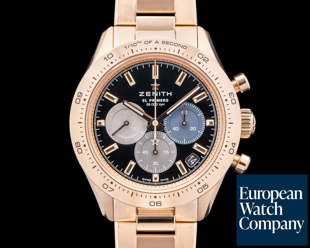 Image of Zenith El Primero Chronomaster Sport 18K Rose Gold Black Dial