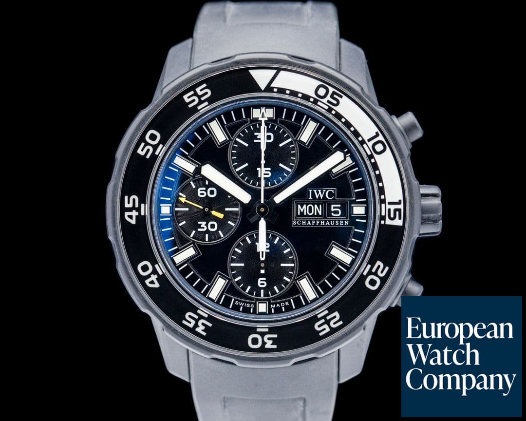 Image of IWC Aquatimer Chronograph Edition Galapagos SS Black Dial