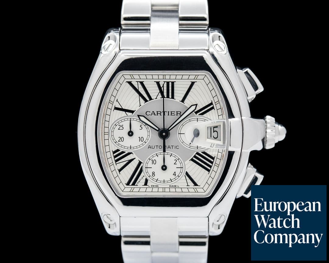 Image of Cartier Roadster Chronograph XL Silver Dial SS / Bracelet