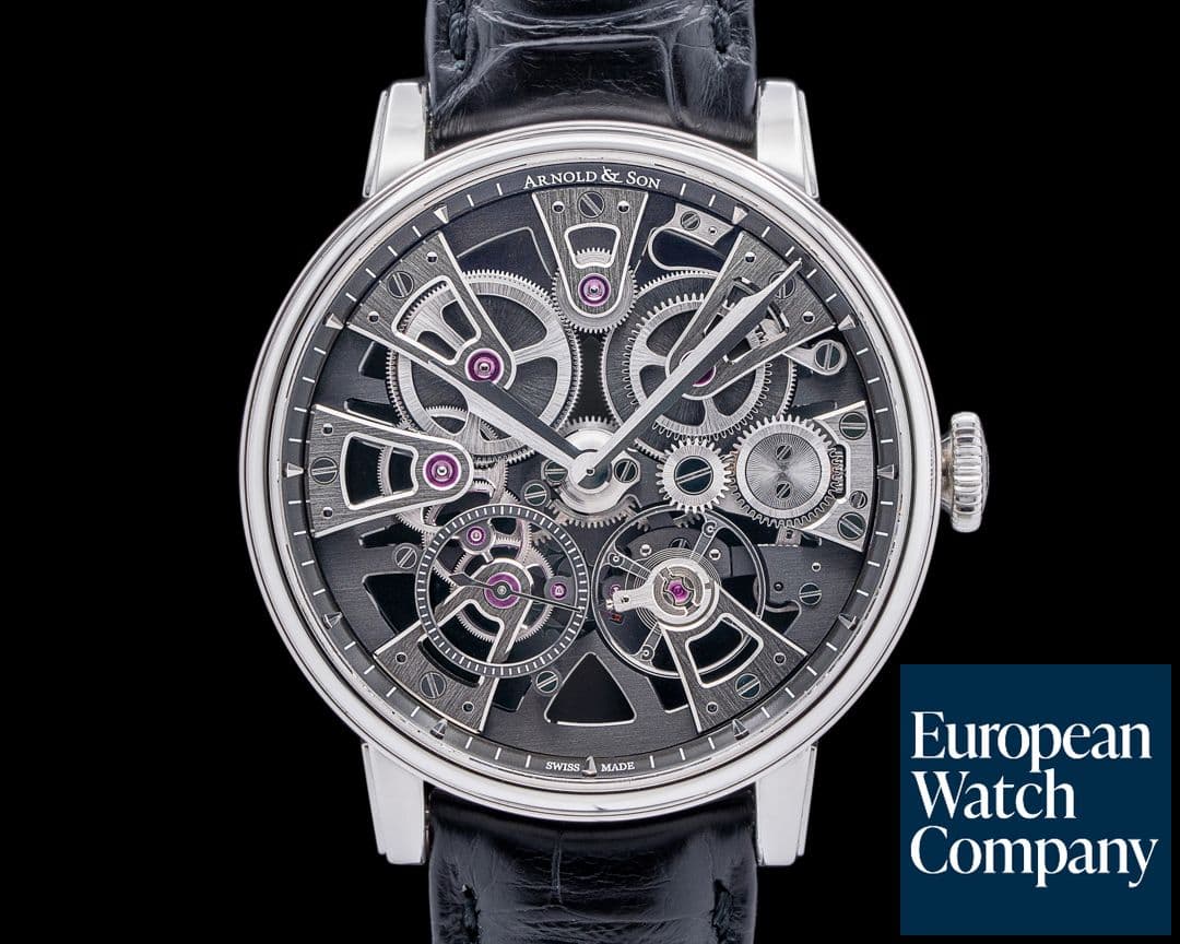Image of Arnold & Son Nebula 38mm Stainless Steel / Black Skeleton Dial