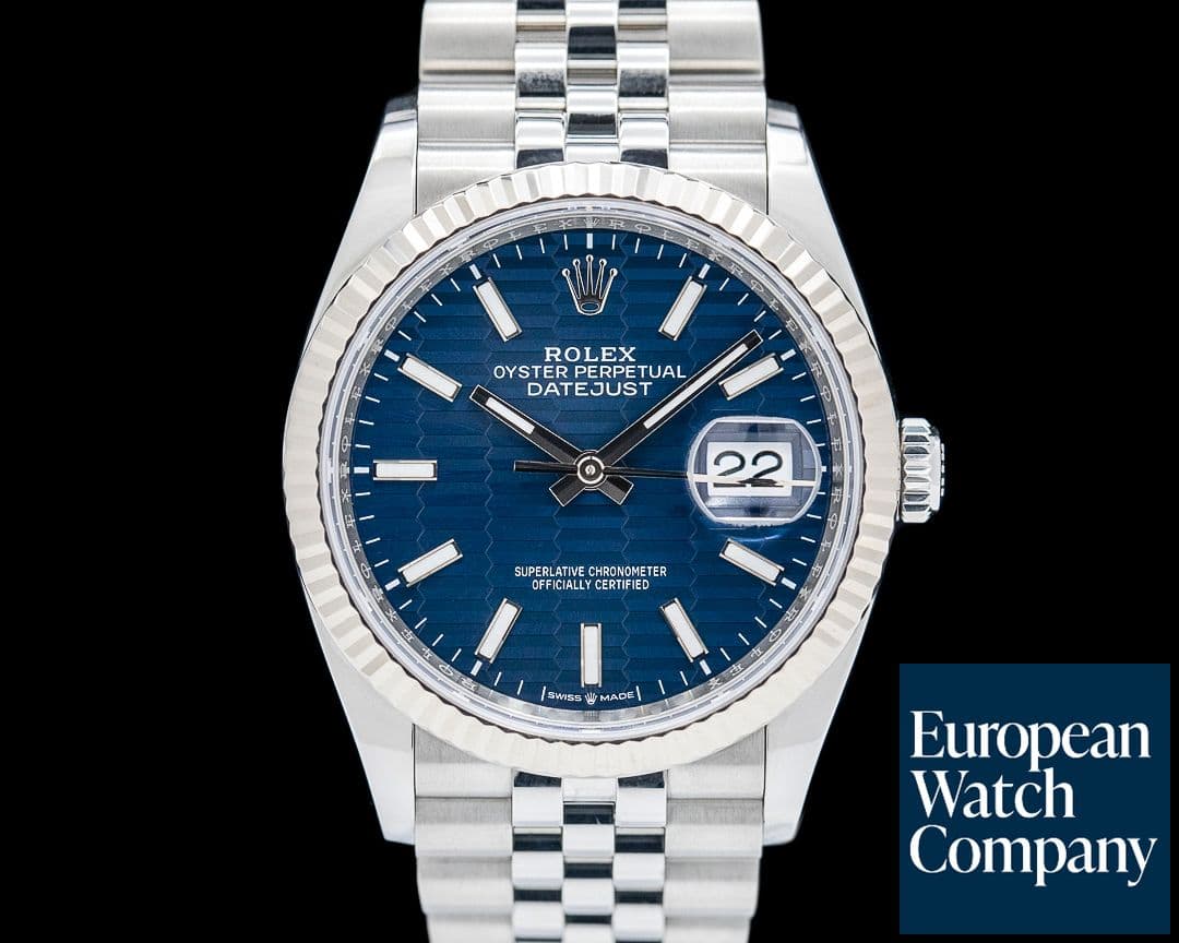 Image of Rolex Datejust 126234 Blue Motif Dial SS / Jubilee