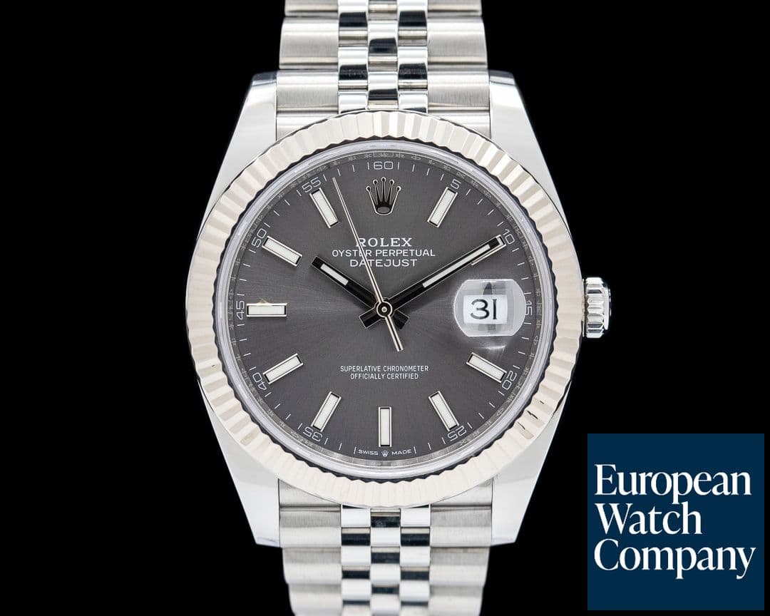 Image of Rolex Datejust 41 Fluted Jubilee SS Grey Anthracite Dial