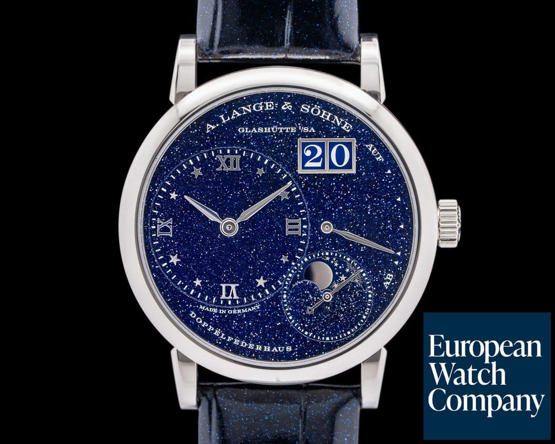 Image of A. Lange and Sohne 182.086 Little Lange 1 Moon 18K WG Aventurine Dial