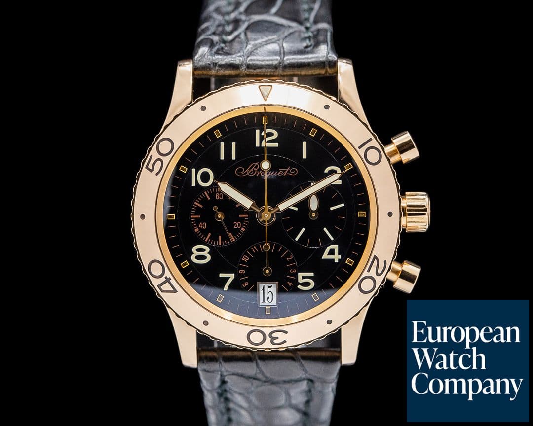 Image of Breguet Type XX Transatlantique Chronograph 18K Yellow Gold / Black Dial