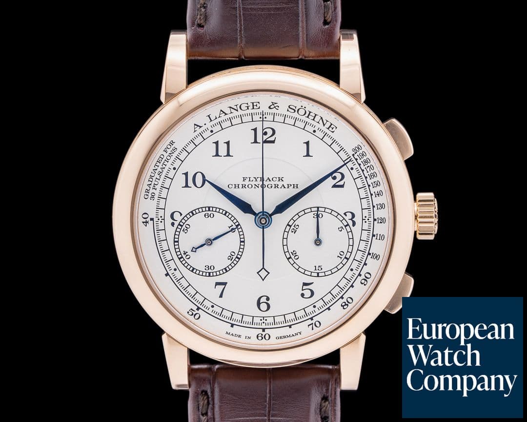 Image of A. Lange and Sohne 414.032 1815 Chronograph 18K Rose Gold Silver Dial