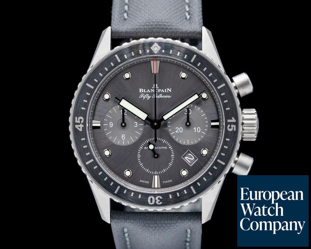 Image of Blancpain Fifty Fathoms Bathyscaphe Flyback Chronograph Ti Anthracite Dial 2025