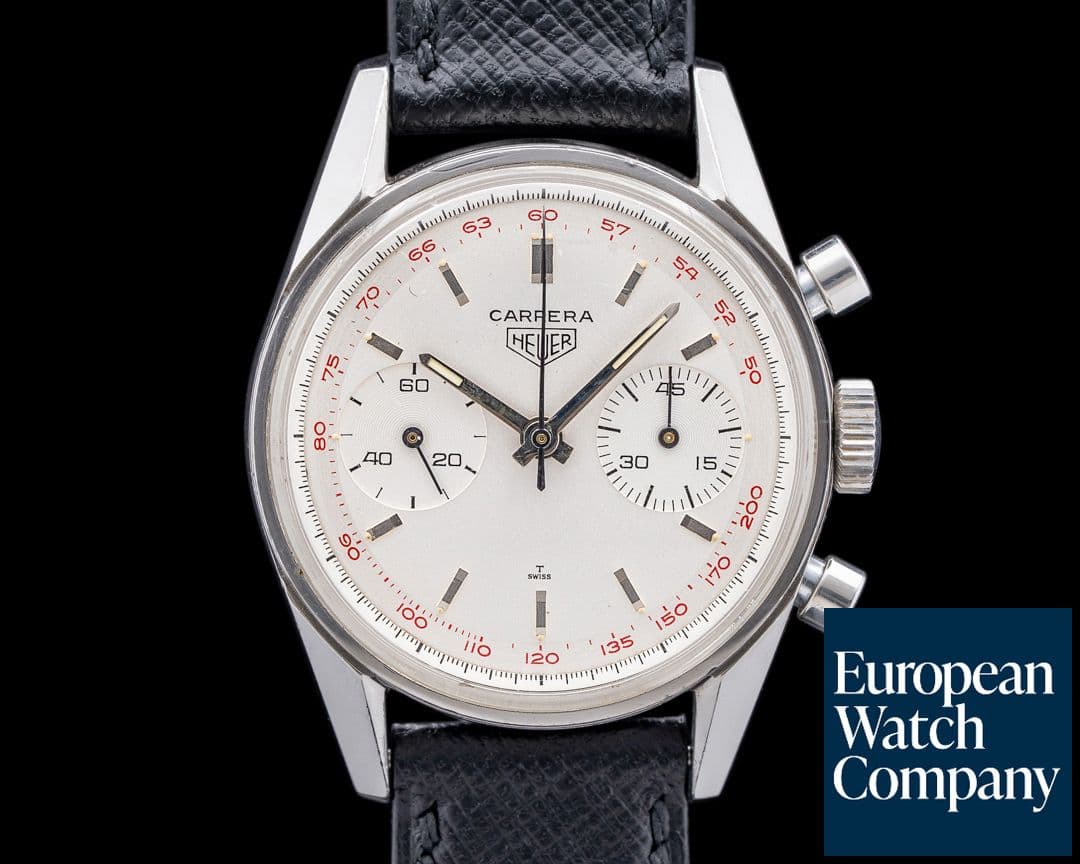 Image of Heuer Carrera 45 Tachy Silver Dial SS
