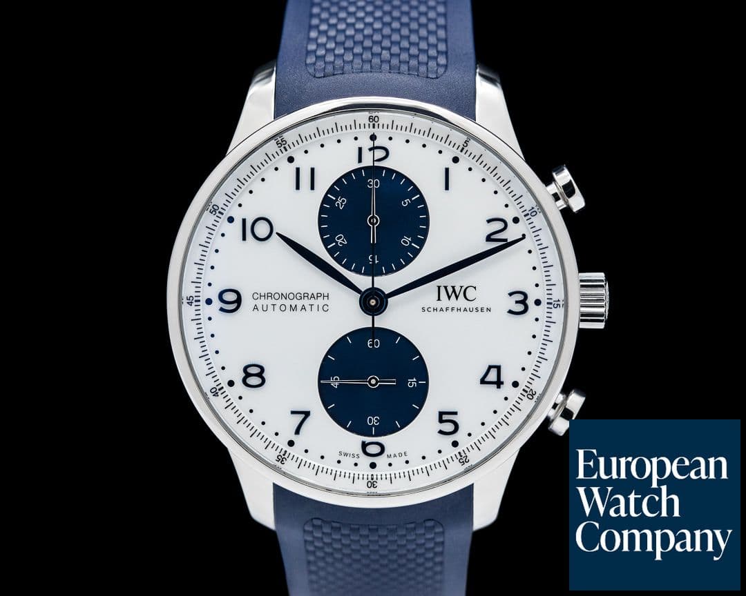 Image of IWC Portuguese Chronograph SS Silver/Blue Dial