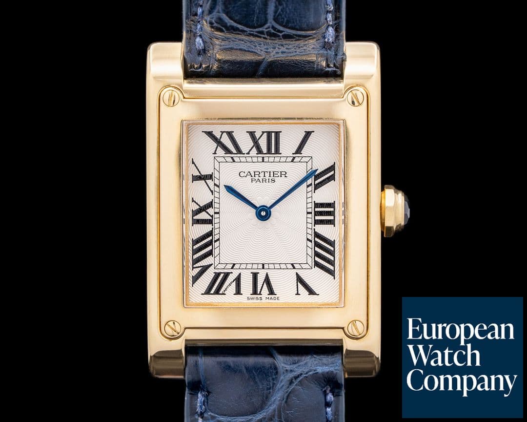 Image of Cartier Tank a Vis 2484 CPCP 18K Yellow Gold Silver Dial