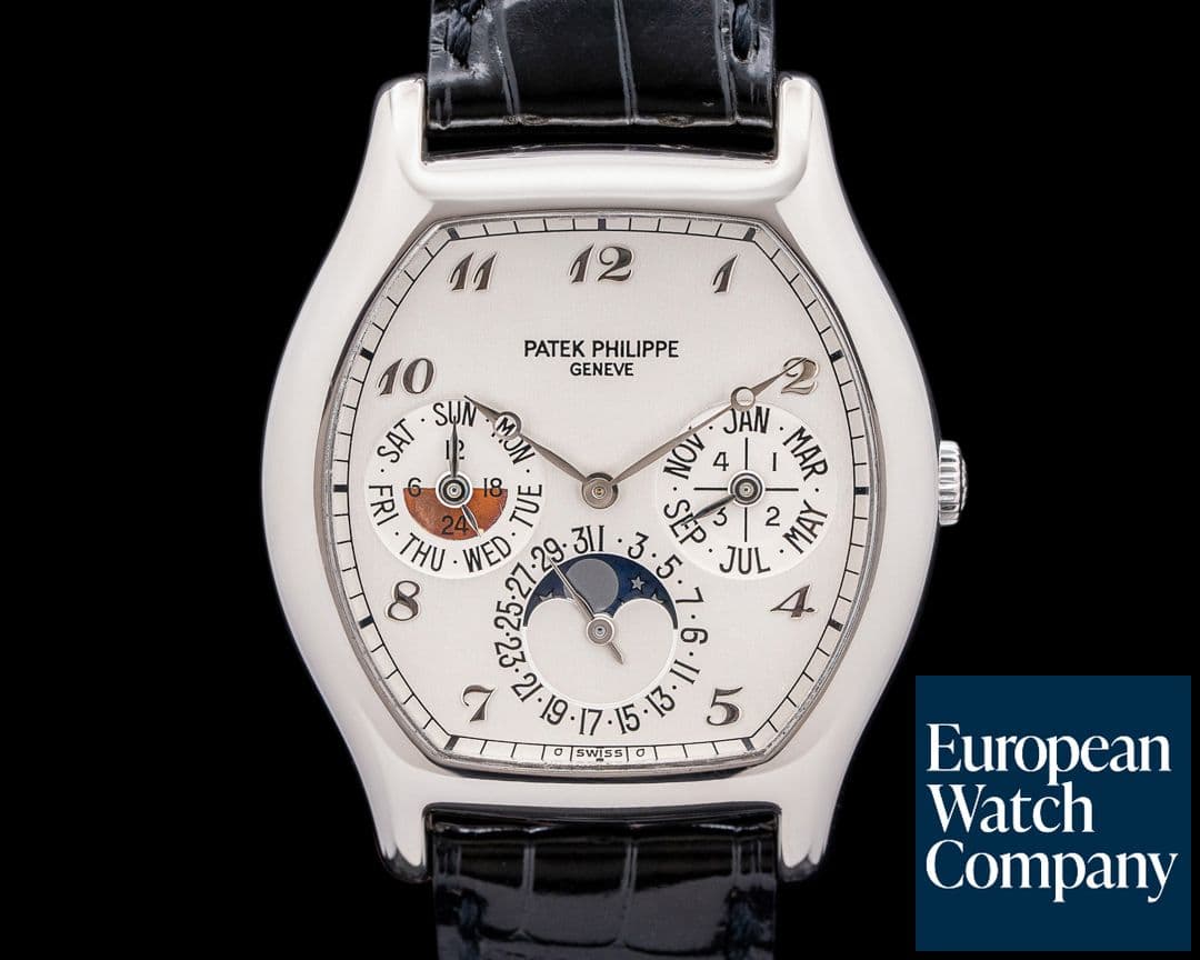 Image of Patek Philippe 5040G Perpetual Calendar Tonneau 18K White Gold Silver Dial