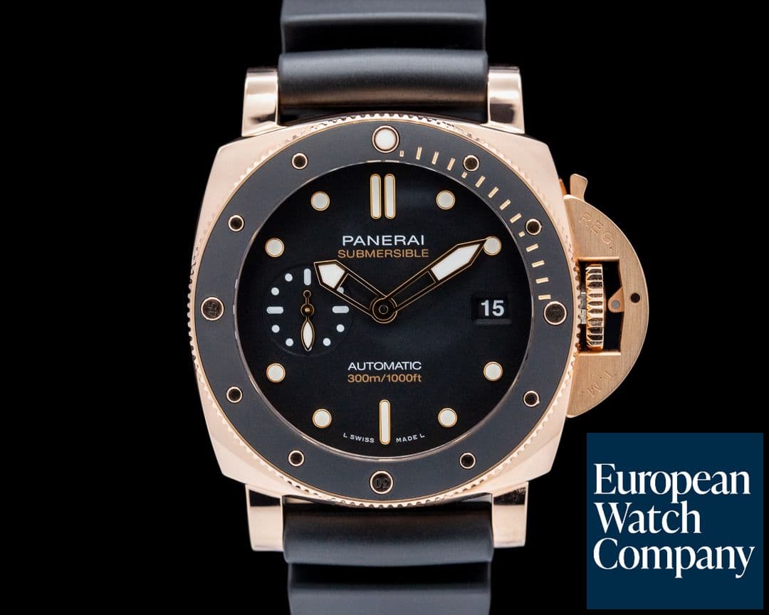 Image of Panerai Luminor Submersible 18K Rose Gold Black Dial
