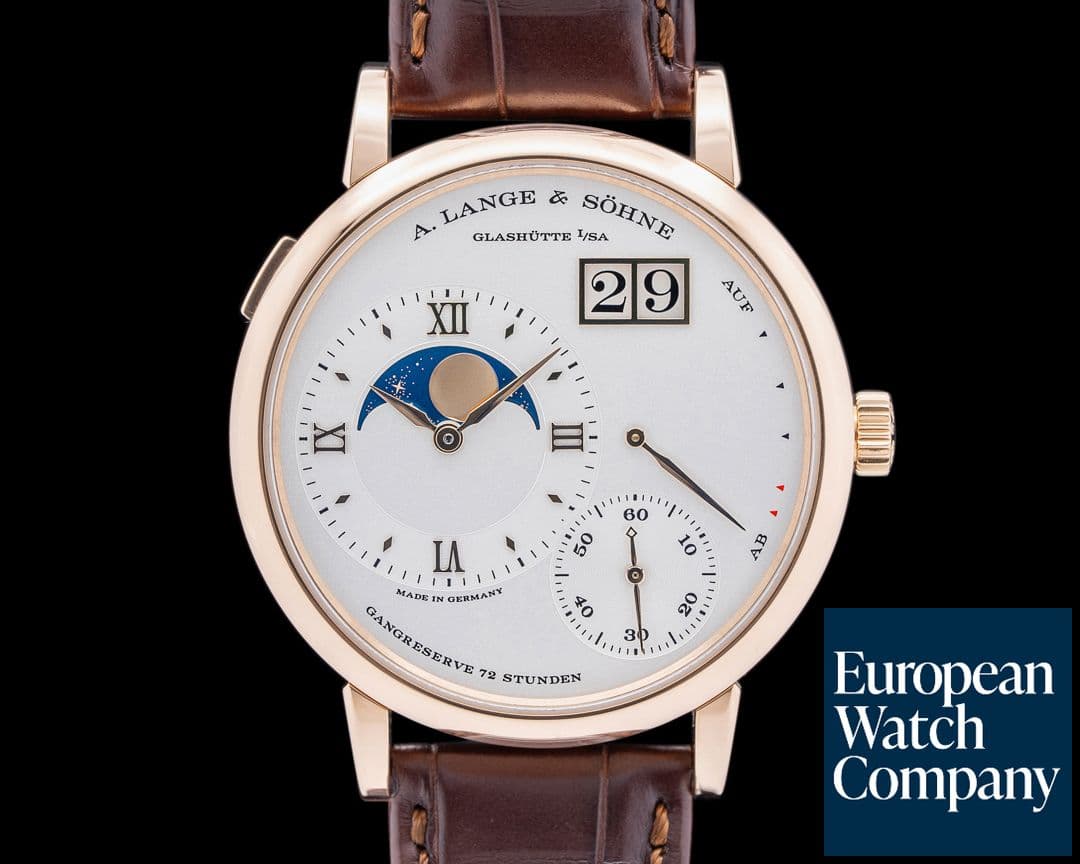 Image of A. Lange and Sohne 139.032 Grande Lange 1 Moon 18K Rose Gold Silver Dial