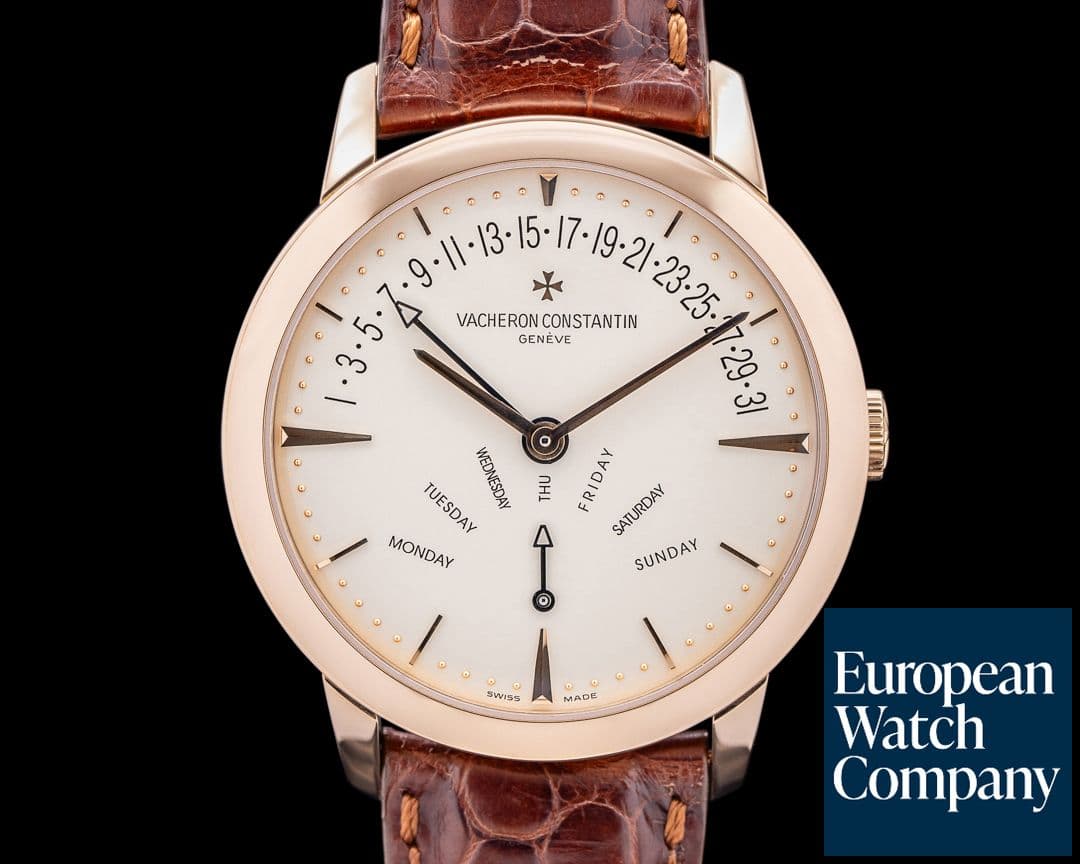 Image of Vacheron Constantin Patrimony Retrograde Day-Date 18K Rose Gold Silver Dial