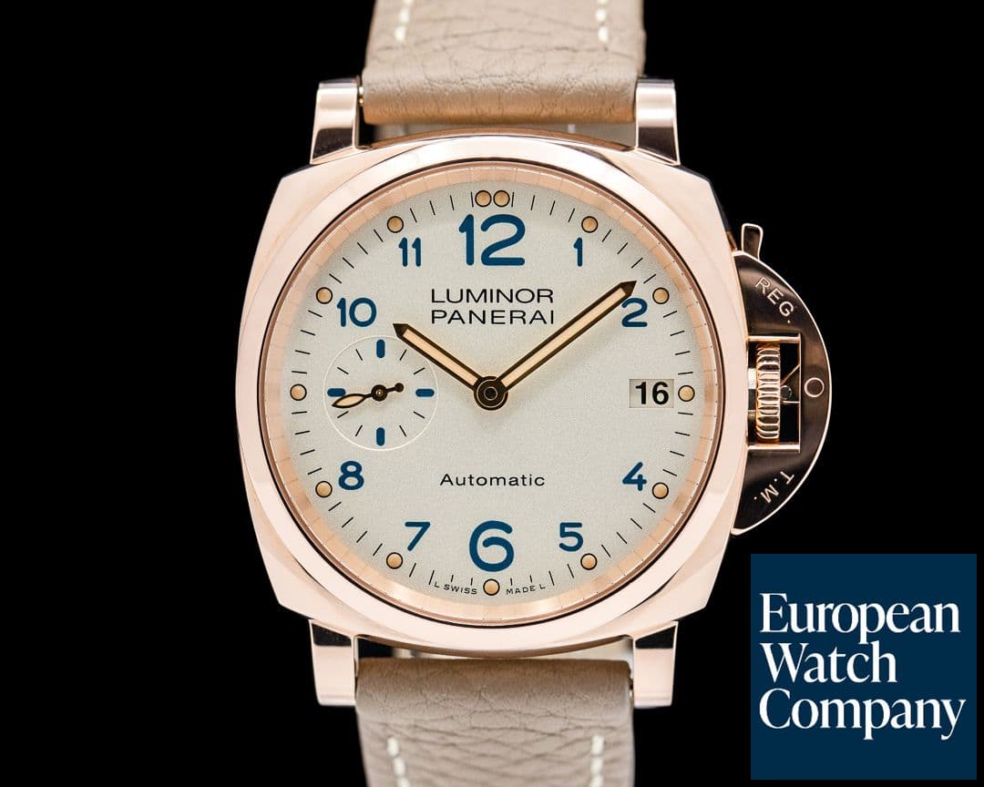 Image of Panerai Luminor Due 38MM 18K Rose Gold Silver Dial