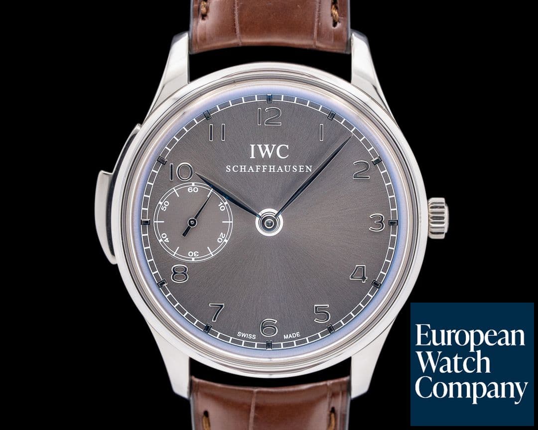 Image of IWC Portuguese Minute Repeater 18K White Gold Ardoise Gray Dial