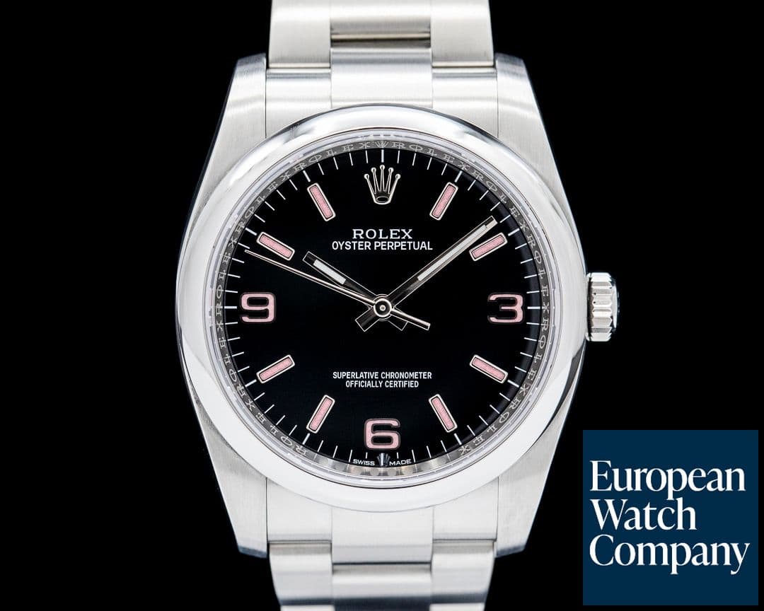 Image of Rolex 116000 Oyster Perpetual SS Black Dial / Pink Indices