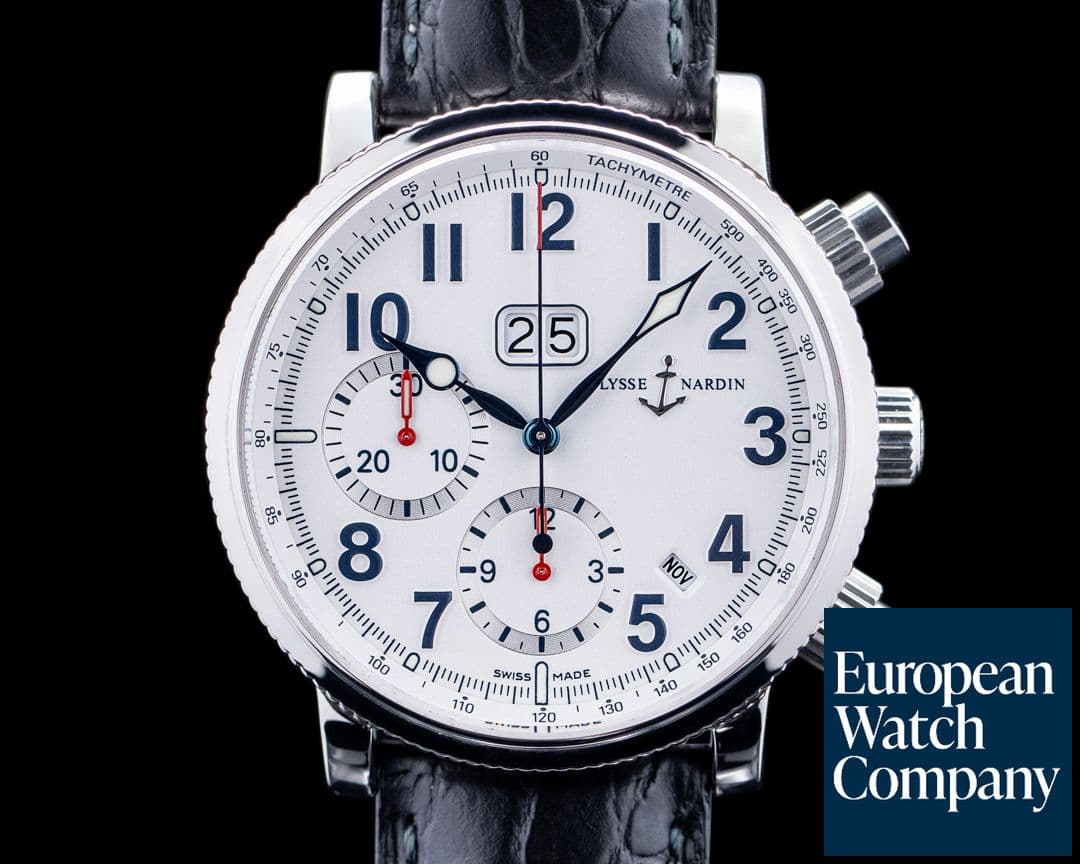 Image of Ulysse Nardin Marine Annual Calendar Chronograph SS White Dial