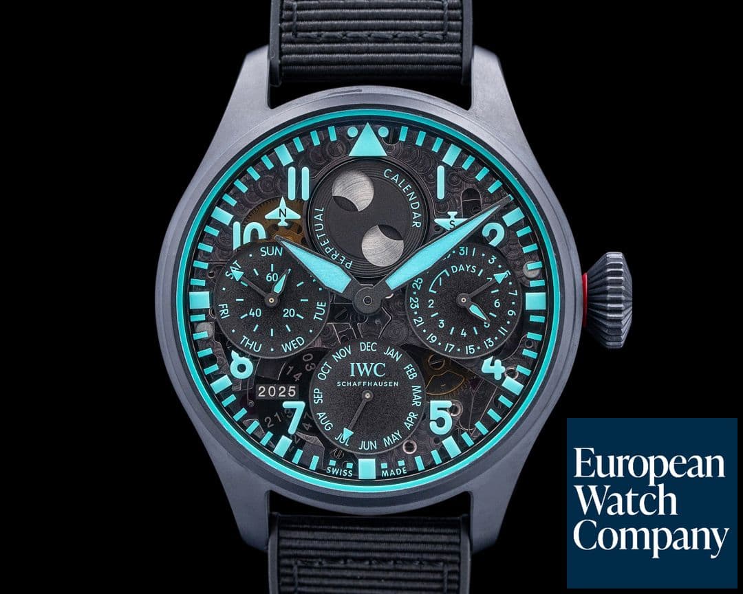 Image of IWC Big Pilot Perpetual Calendar "Toto Wolff" Ceratanium Skeleton Dial