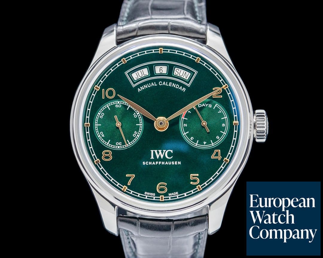 Image of IWC Portuguese Annual Calendar "Middle East" SS Green Dial LIMITED