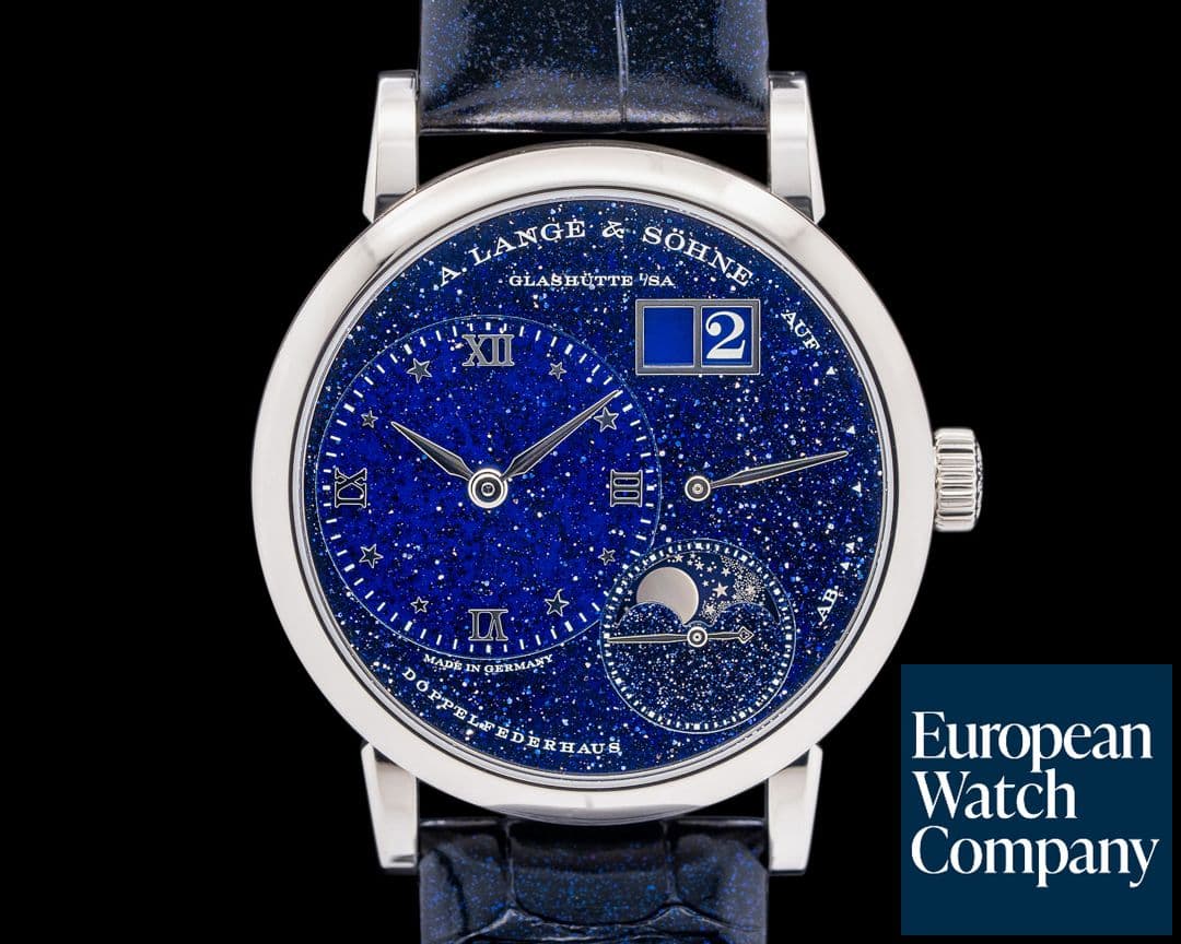 Image of A. Lange and Sohne 182.086 Little Lange 1 Moon 18K WG Aventurine Dial