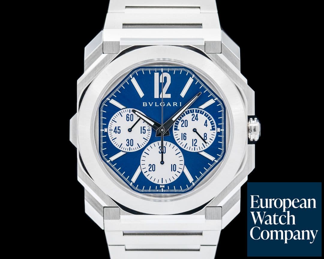 Image of Bulgari Octo Finissimo Chronograph GMT SS Blue Dial