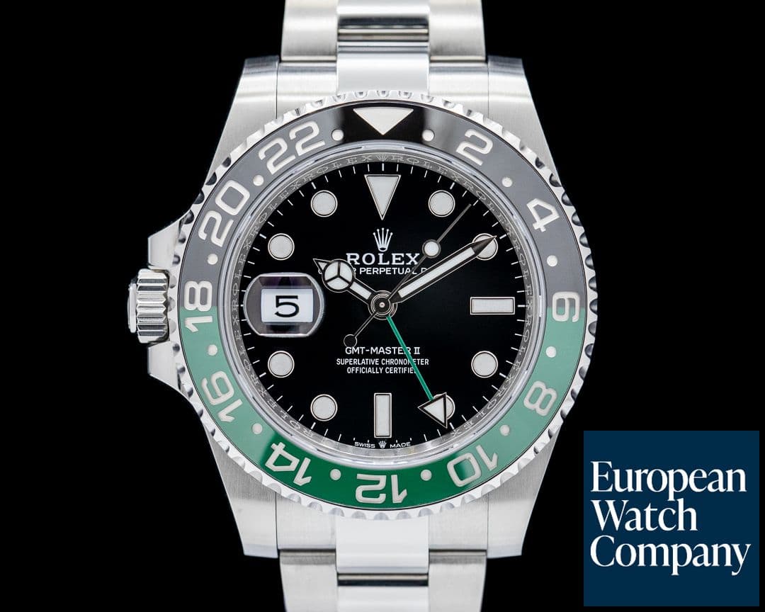 Image of Rolex Left-Handed GMT Master II "SPRITE" SS Black Dial