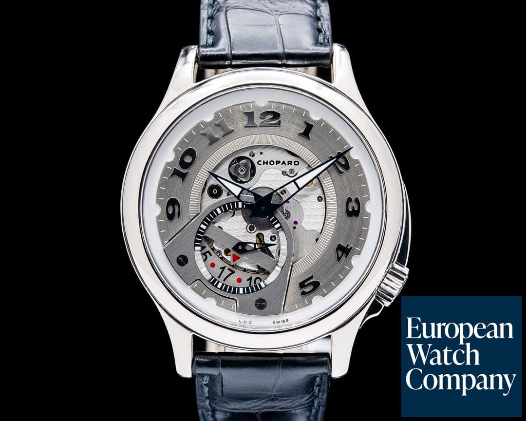 Image of Chopard 16/8490 L.U.C Tech Twist Skeleton 18K White Gold Silver Dial LIMITED
