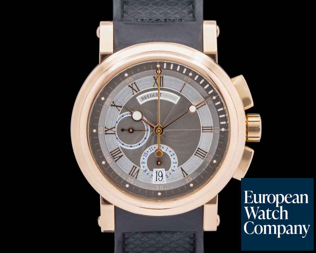 Image of Breguet 5827BR Marine Chronograph 18K Rose Gold Gray Dial