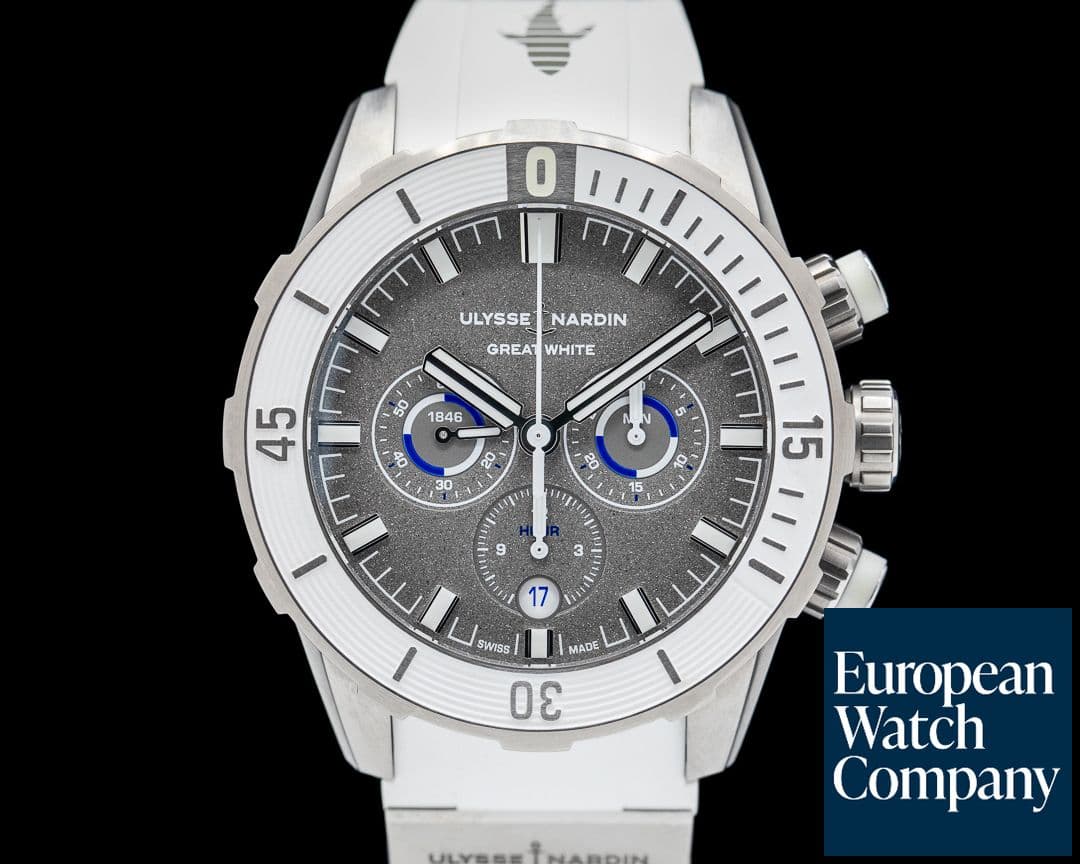 Image of Ulysse Nardin Diver Chronograph "Great White" Titanium Gray Dial LIMITED