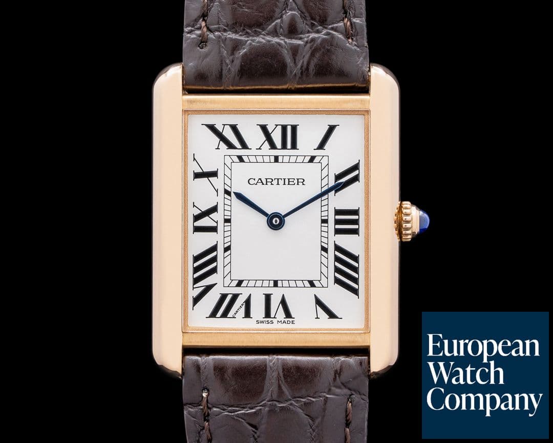 Image of Cartier Tank Solo Large Quartz 18K Rose Gold/ SS Silver Dial