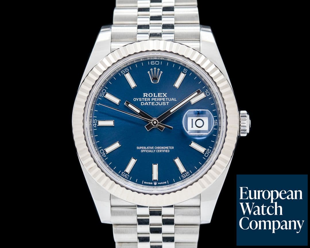 Image of Rolex Datejust 41 Fluted Jubilee SS Blue Dial