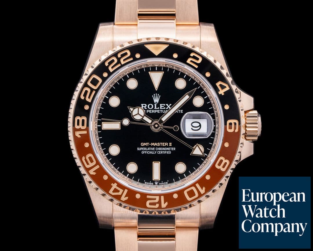 Image of Rolex GMT Master II Ceramic Root Beer 18K Everose Black Dial