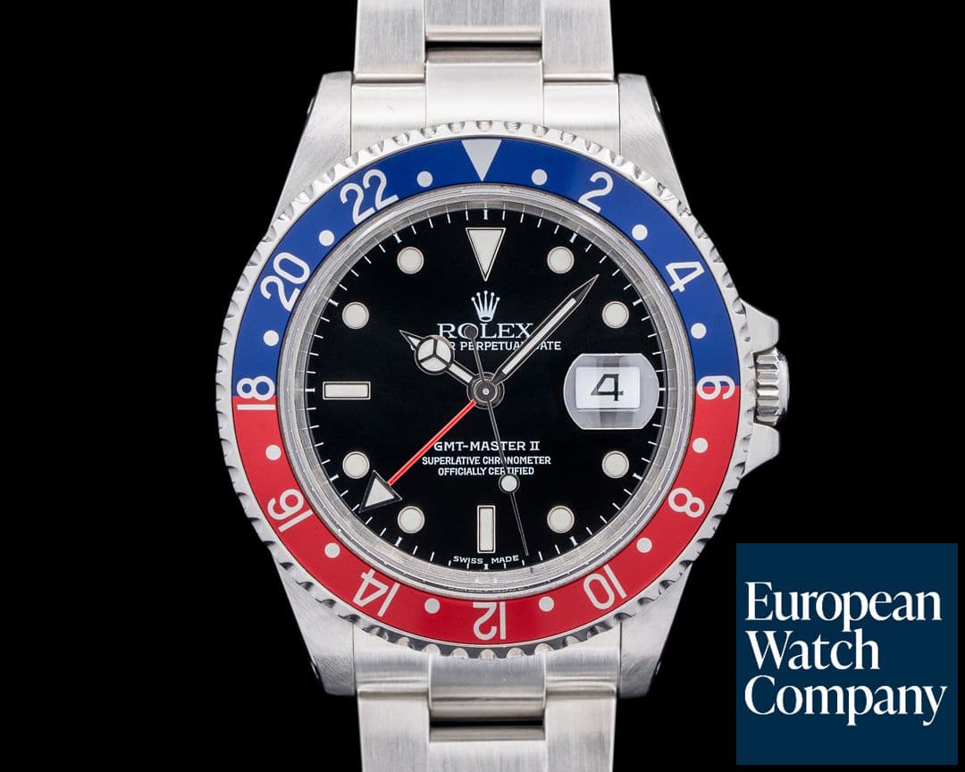 Image of Rolex 16710 GMT Master II SS "Pepsi" Black Dial
