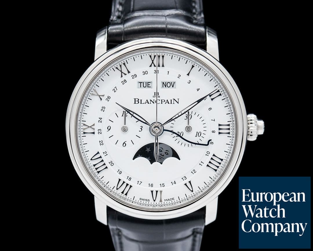 Image of Blancpain Villeret Chronographe Monopoussoir Quantième Complet SS White Dial