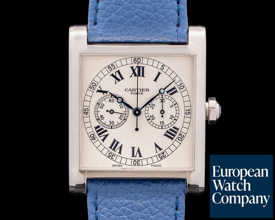 Image of Cartier CPCP Tank Monopoussoir Chronograph 3078 18K White Gold LIMITED