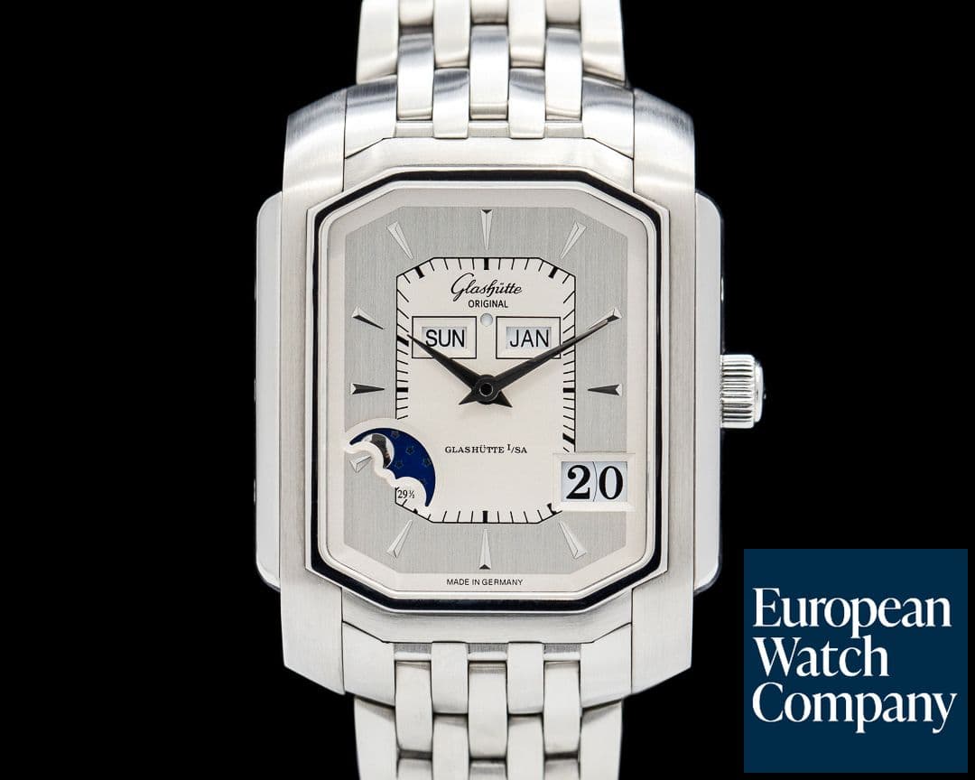 Image of Glashutte Original Karree Perpetual Calendar SS Silver Dial