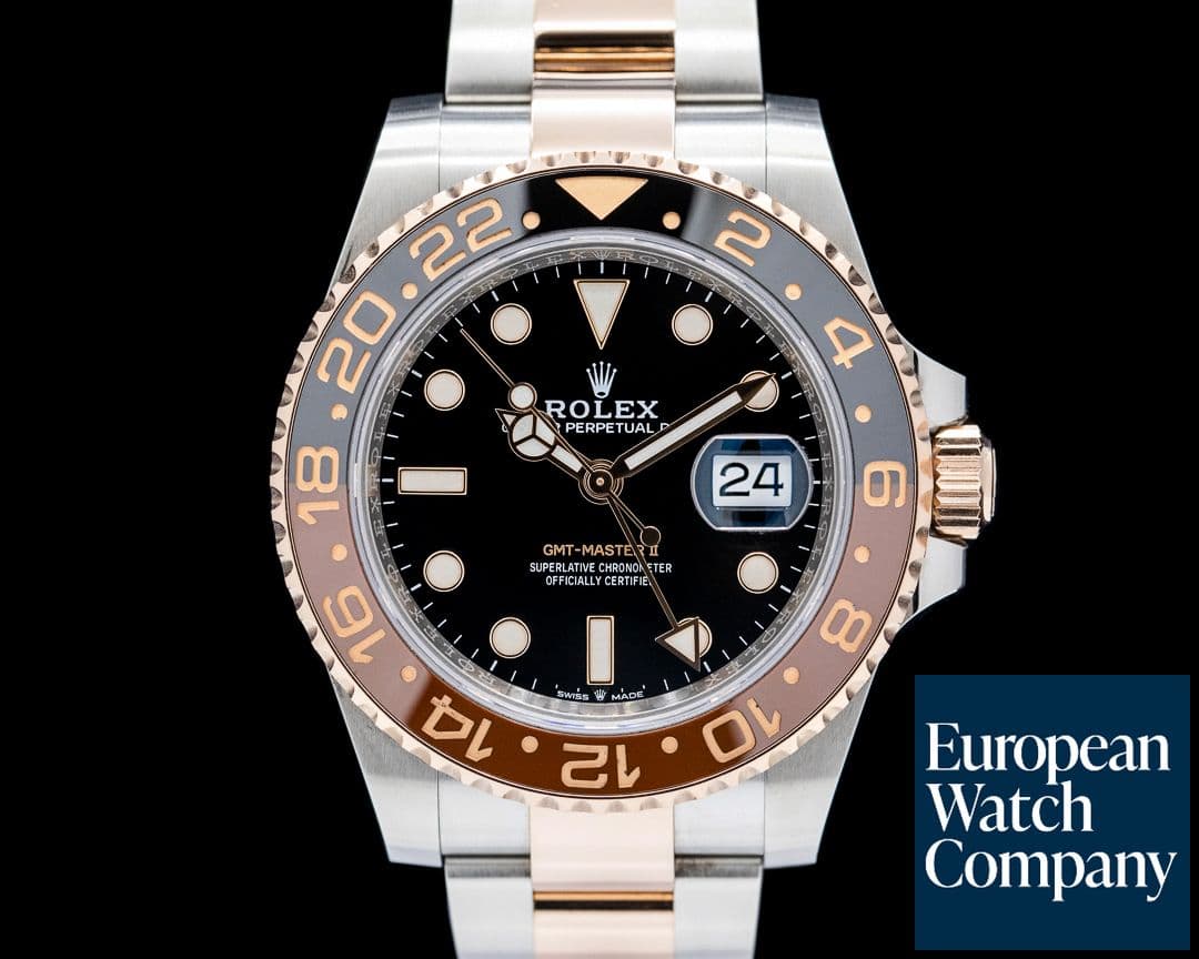 Image of Rolex GMT Master II "Root Beer" SS / 18K Everose Gold Black Dial