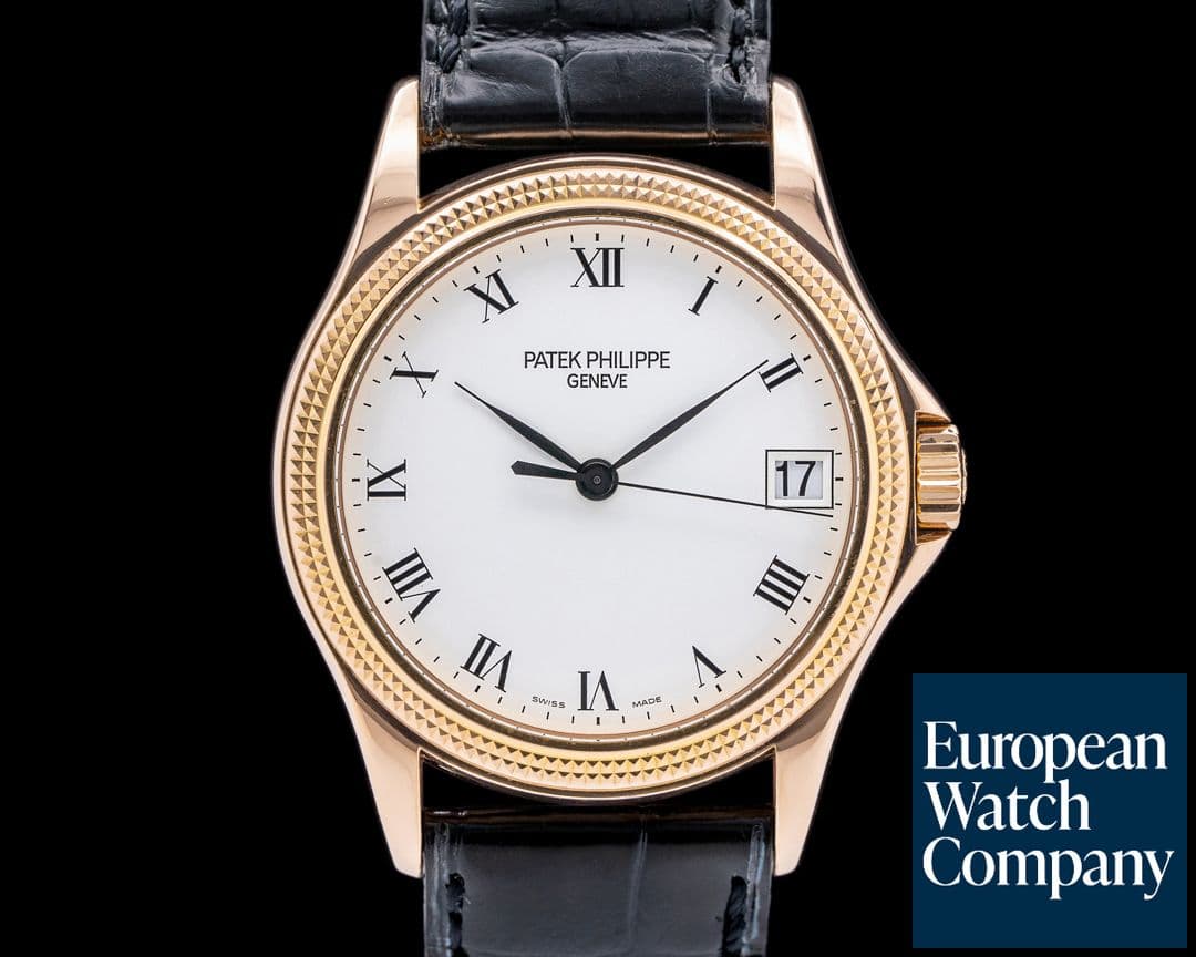 Image of Patek Philippe Calatrava 5117R 18K Rose Gold White Roman Hobnail