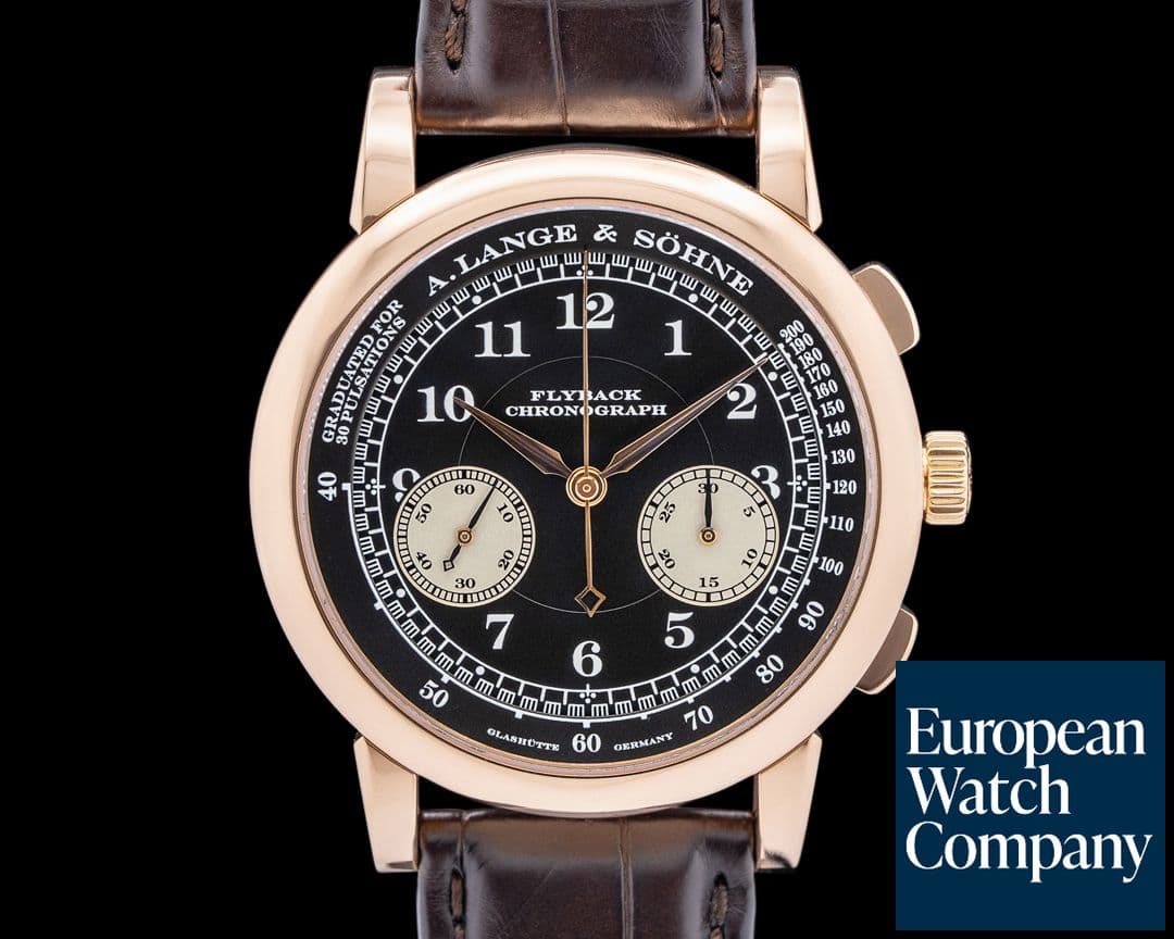 Image of A. Lange and Sohne 1815 Flyback 401.031 Chronograph 18K Rose Gold Black Dial