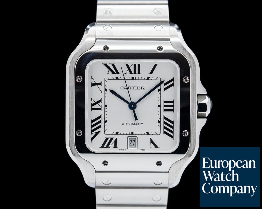 Image of Cartier Santos Large Automatic SS Silver Dial
