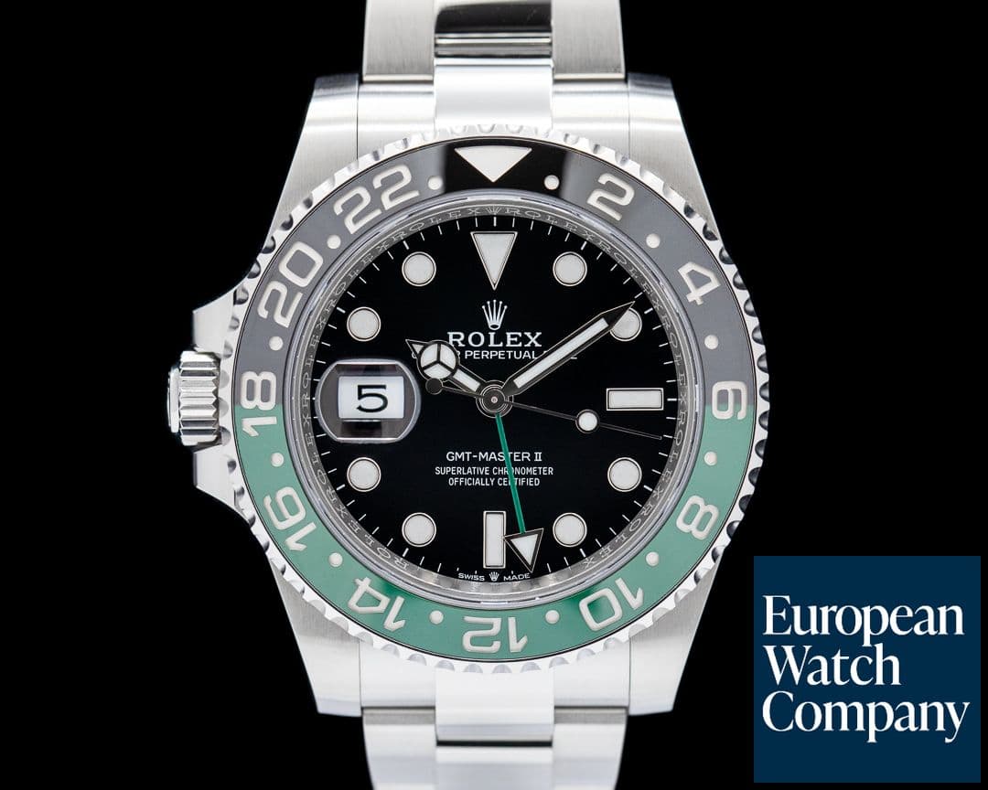 Image of Rolex Left-Handed GMT Master II "SPRITE" SS Black Dial
