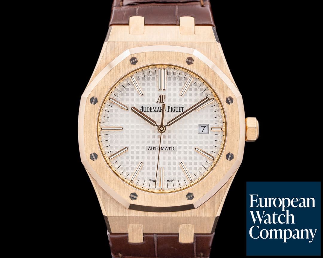 Image of Audemars Piguet 15400OR Royal Oak Jumbo 18K Rose Gold Silver Dial