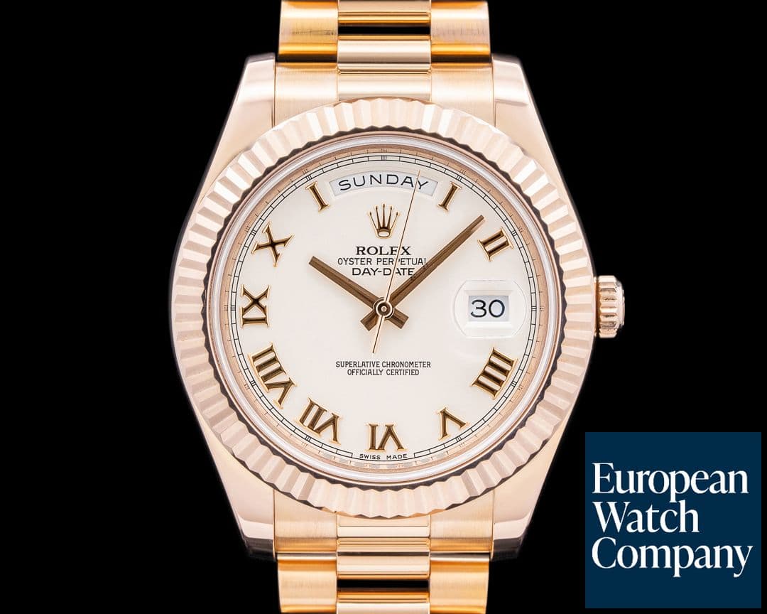 Image of Rolex 218235 Day-Date II Presidential 18K Rose Gold Ivory Dial