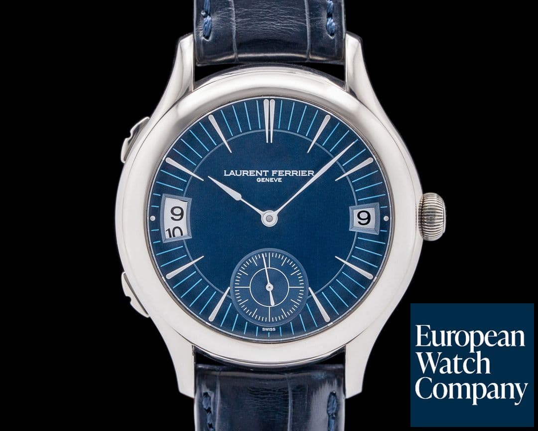 Image of Laurent Ferrier Galet Traveller Micro 18K White Gold Blue Dial