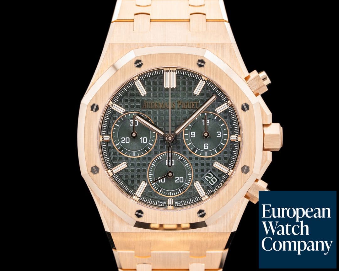 Image of Audemars Piguet 26240OR Royal Oak Chronograph 18K Rose Gold Green Dial