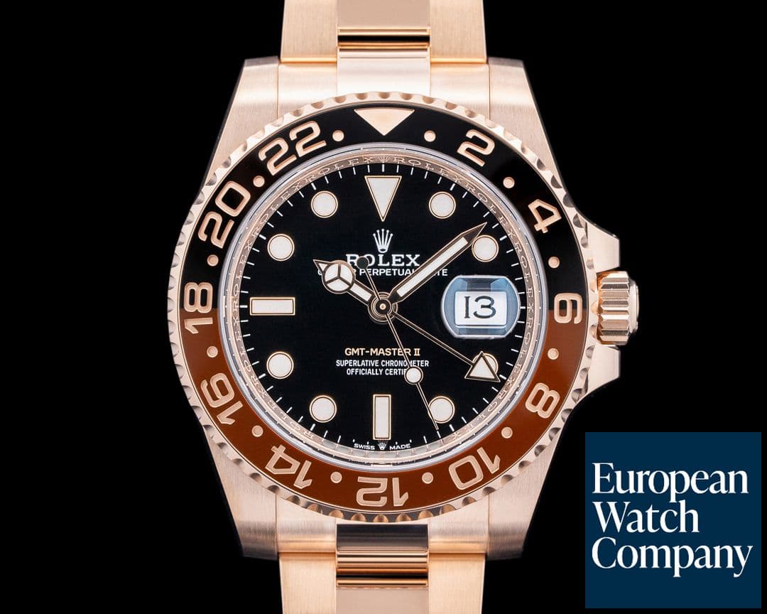 Image of Rolex GMT Master II Ceramic Root Beer 18K Everose Black Dial 2024 FULL SET
