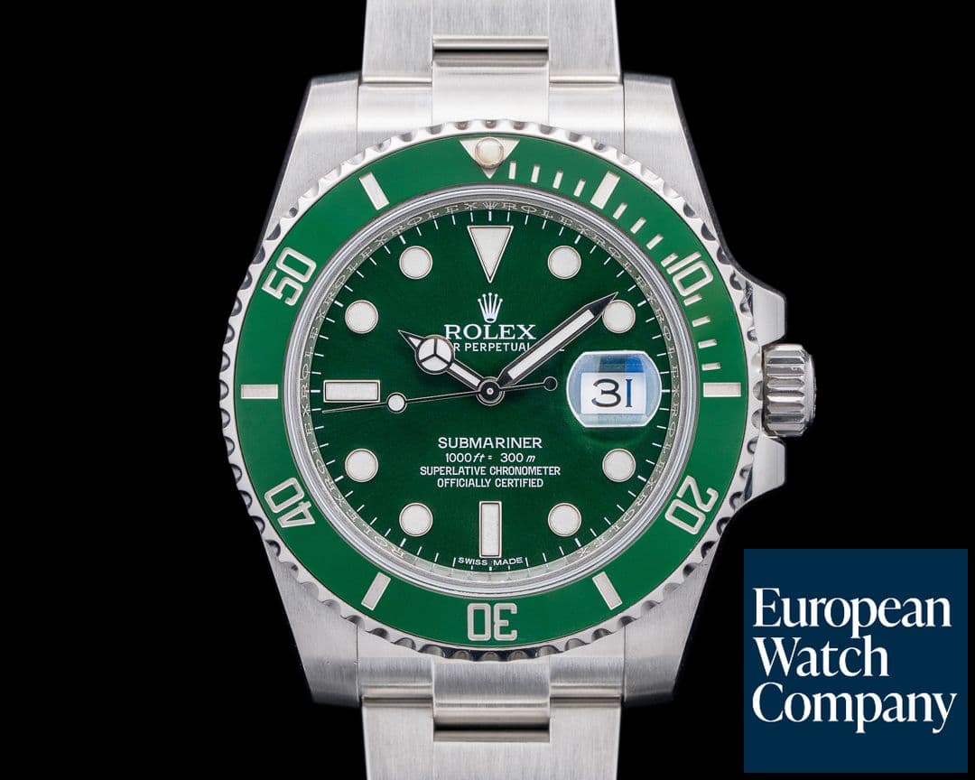 Image of Rolex 116610LV Submariner "Hulk" Green Ceramic Bezel SS Green Dial