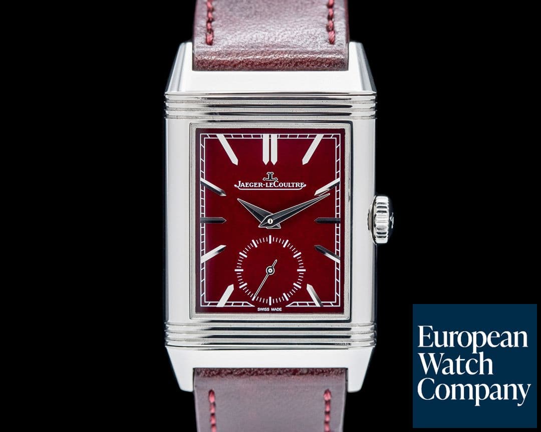 Image of Jaeger LeCoultre Reverso Tribute Small Seconds SS Burgundy Dial