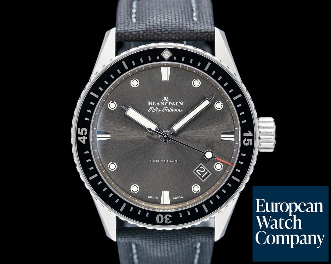 Image of Blancpain Fifty Fathoms Bathyscaphe SS Gray Sunburst Dial