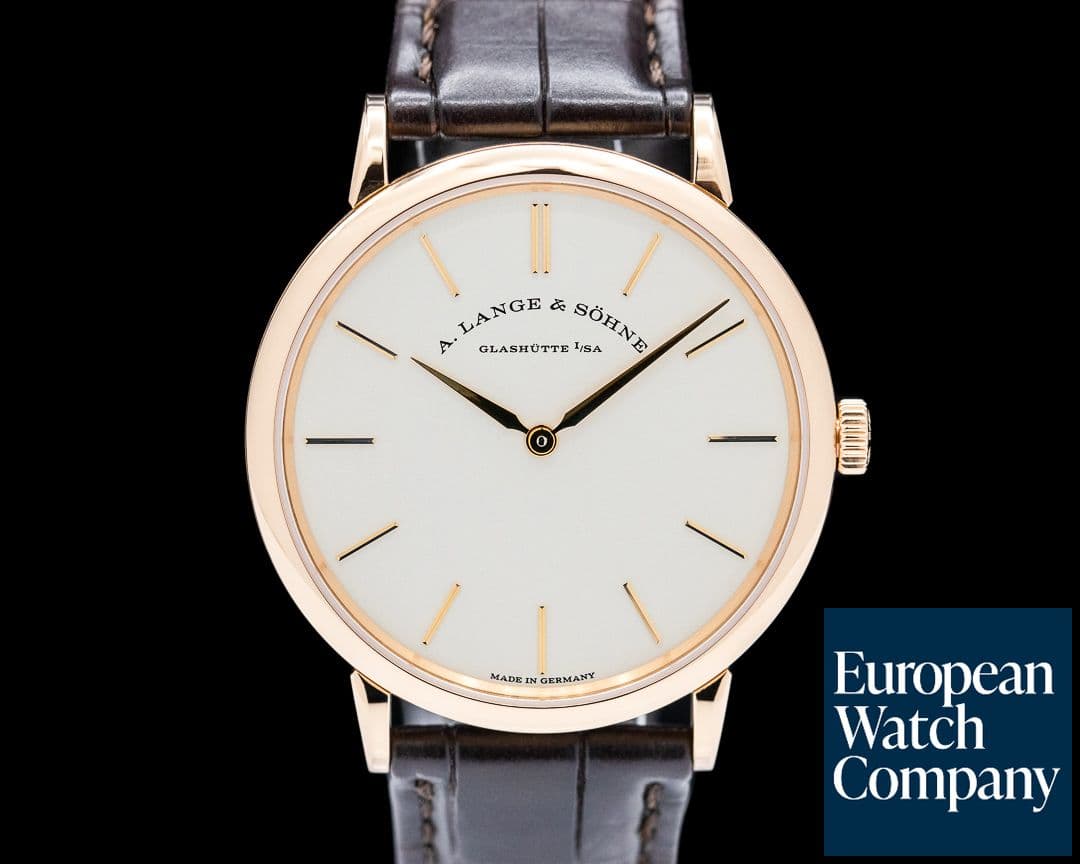 Image of A. Lange and Sohne 201.033 Saxonia Thin 18K Rose Gold Silver Dial
